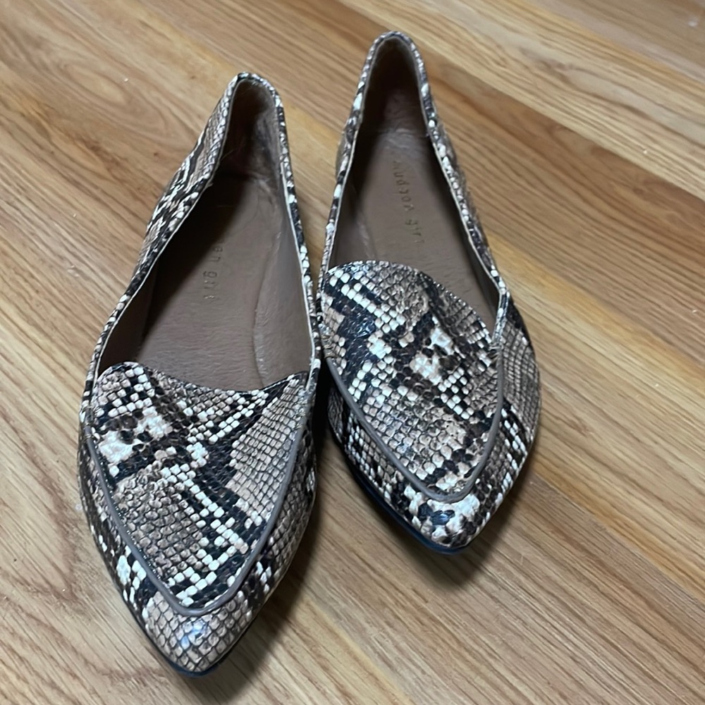 Pointed Toe Snake Skin Flats